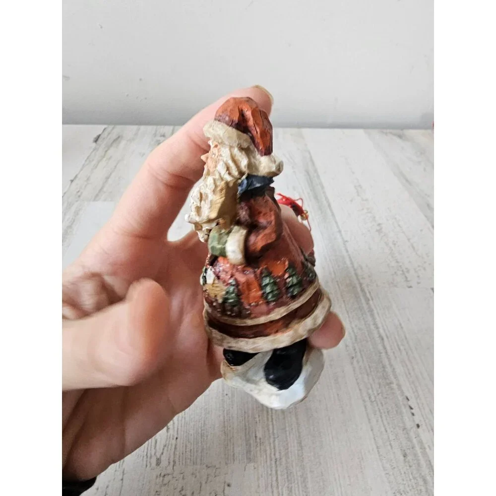 Vintage Father Christmas ornament figurine statue Xmas lantern‎ star tree